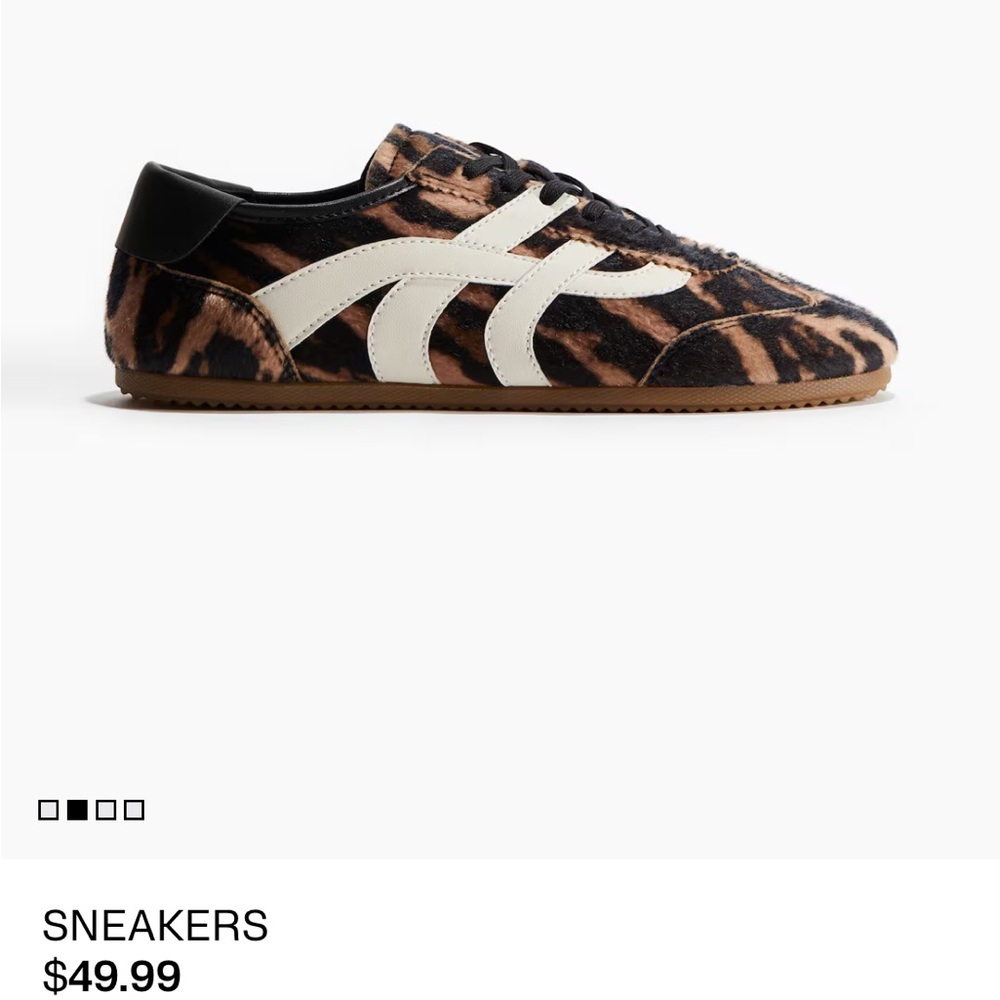 H&M Leopard Print Sneakers with Black and White Accents
